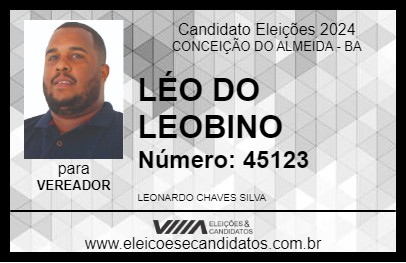 Candidato LÉO DO LEOBINO 2024 - CONCEIÇÃO DO ALMEIDA - Eleições