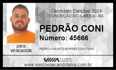 Candidato PEDRÃO CONI 2024 - CONCEIÇÃO DO ALMEIDA - Eleições