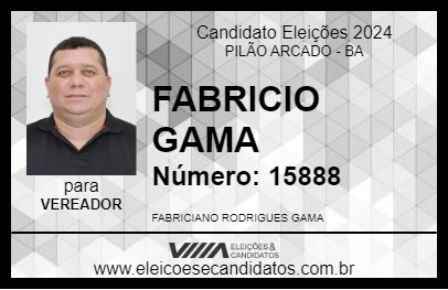 Candidato FABRICIO GAMA 2024 - PILÃO ARCADO - Eleições