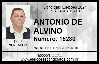 Candidato ANTONIO DE ALVINO 2024 - PILÃO ARCADO - Eleições