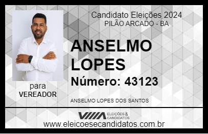 Candidato ANSELMO LOPES 2024 - PILÃO ARCADO - Eleições