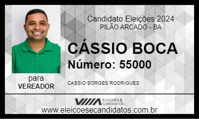 Candidato CÁSSIO BOCA 2024 - PILÃO ARCADO - Eleições