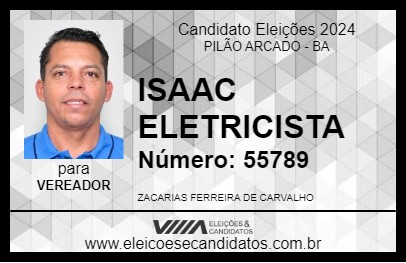 Candidato ISAAC ELETRICISTA 2024 - PILÃO ARCADO - Eleições