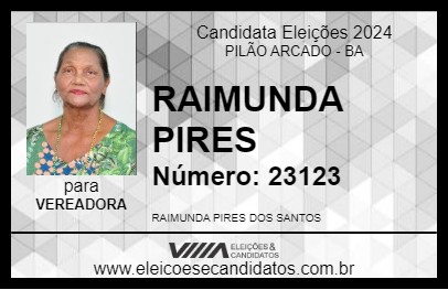 Candidato RAIMUNDA PIRES 2024 - PILÃO ARCADO - Eleições