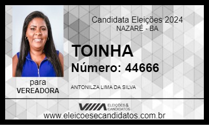 Candidato TOINHA 2024 - NAZARÉ - Eleições