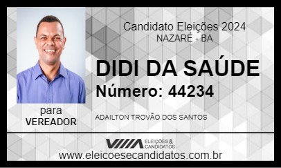 Candidato DIDI DA SAÚDE 2024 - NAZARÉ - Eleições