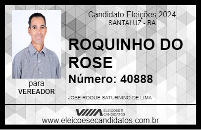 Candidato ROQUINHO DO ROSE 2024 - SANTALUZ - Eleições