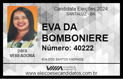 Candidato EVA DA BOMBONIERE 2024 - SANTALUZ - Eleições