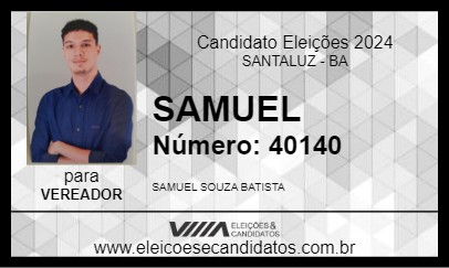 Candidato SAMUEL 2024 - SANTALUZ - Eleições