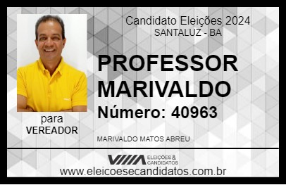 Candidato PROFESSOR MARIVALDO 2024 - SANTALUZ - Eleições