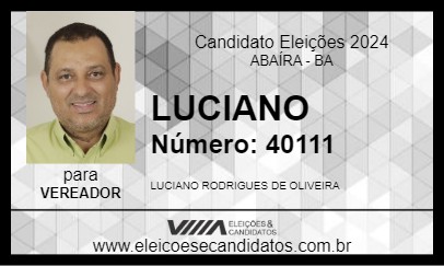 Candidato LUCIANO 2024 - ABAÍRA - Eleições