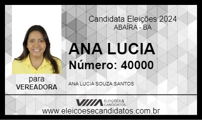 Candidato ANA LUCIA 2024 - ABAÍRA - Eleições