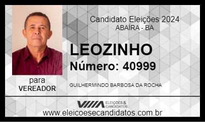 Candidato LEOZINHO 2024 - ABAÍRA - Eleições