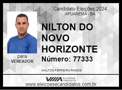 Candidato NILTON DO NOVO HORIZONTE  2024 - APUAREMA - Eleições