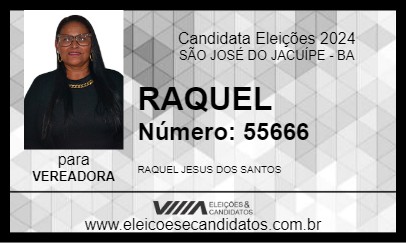 Candidato RAQUEL 2024 - SÃO JOSÉ DO JACUÍPE - Eleições