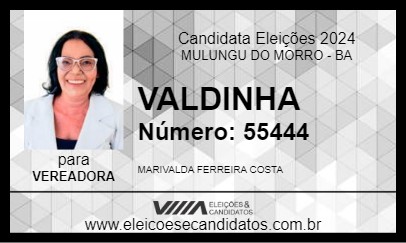 Candidato VALDINHA 2024 - MULUNGU DO MORRO - Eleições