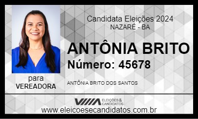 Candidato ANTÔNIA BRITO 2024 - NAZARÉ - Eleições