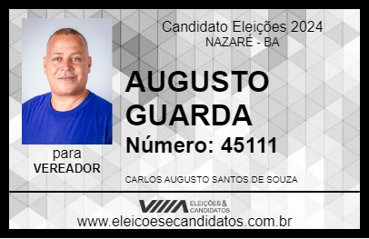 Candidato AUGUSTO GUARDA 2024 - NAZARÉ - Eleições