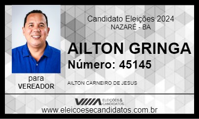 Candidato AILTON GRINGA 2024 - NAZARÉ - Eleições