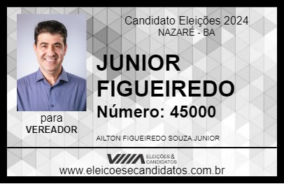 Candidato JUNIOR FIGUEIREDO  2024 - NAZARÉ - Eleições