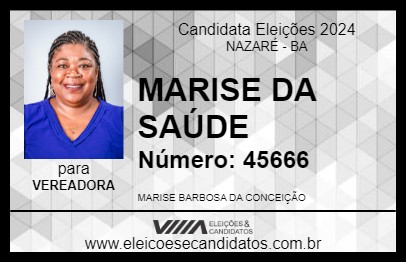 Candidato MARISE DA SAÚDE 2024 - NAZARÉ - Eleições