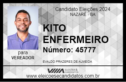 Candidato KITO ENFERMEIRO 2024 - NAZARÉ - Eleições