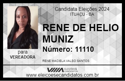 Candidato RENE DE HELIO MUNIZ 2024 - ITUAÇU - Eleições