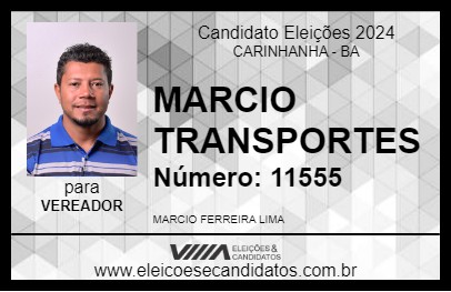 Candidato MARCIO TRANSPORTES 2024 - CARINHANHA - Eleições