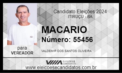 Candidato MACARIO 2024 - ITIRUÇU - Eleições