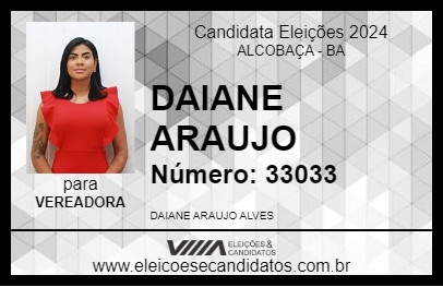 Candidato DAIANE ARAUJO 2024 - ALCOBAÇA - Eleições