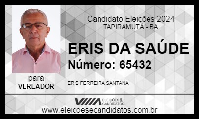 Candidato ERIS DA SAÚDE 2024 - TAPIRAMUTÁ - Eleições