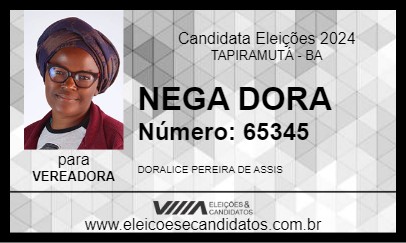 Candidato NEGA DORA 2024 - TAPIRAMUTÁ - Eleições