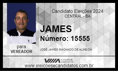 Candidato JAMES 2024 - CENTRAL - Eleições