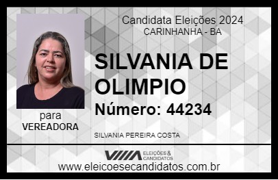 Candidato SILVANIA DE OLIMPIO 2024 - CARINHANHA - Eleições