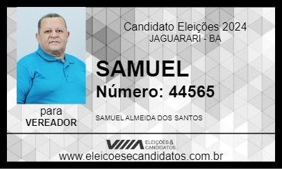 Candidato SAMUEL 2024 - JAGUARARI - Eleições