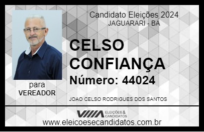 Candidato CELSO CONFIANÇA 2024 - JAGUARARI - Eleições