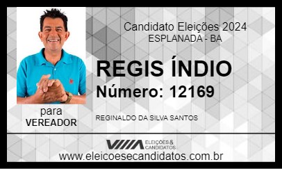 Candidato REGIS ÍNDIO 2024 - ESPLANADA - Eleições