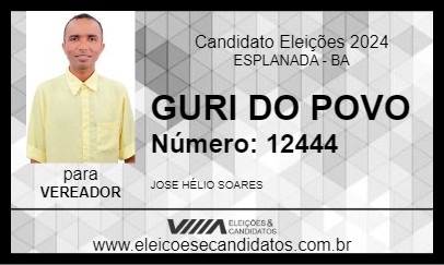 Candidato GURI DO POVO 2024 - ESPLANADA - Eleições