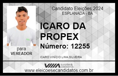 Candidato ICARO DA PROPEX 2024 - ESPLANADA - Eleições