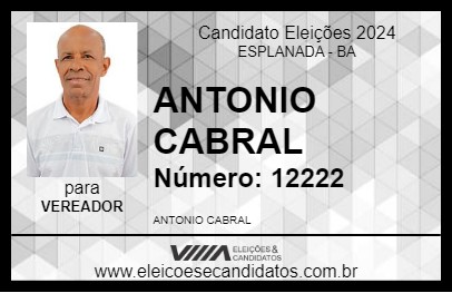 Candidato ANTONIO CABRAL 2024 - ESPLANADA - Eleições