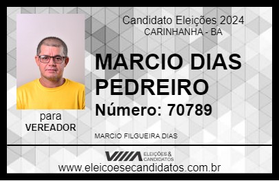 Candidato MARCIO DIAS PEDREIRO 2024 - CARINHANHA - Eleições