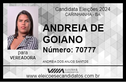 Candidato ANDREIA DE GOIANO 2024 - CARINHANHA - Eleições