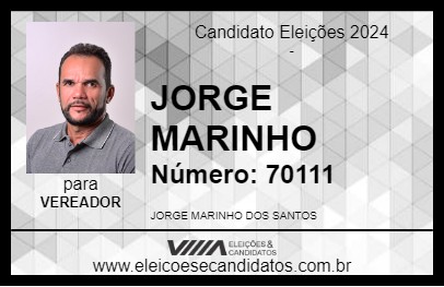 Candidato JORGE MARINHO 2024 - CARINHANHA - Eleições