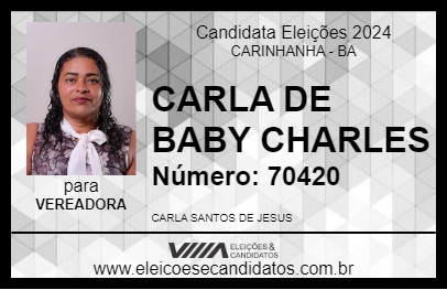 Candidato CARLA DE BABY CHARLES 2024 - CARINHANHA - Eleições