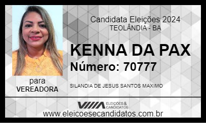 Candidato KENNA DA PAX 2024 - TEOLÂNDIA - Eleições