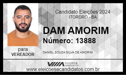 Candidato DAM AMORIM 2024 - ITORORÓ - Eleições