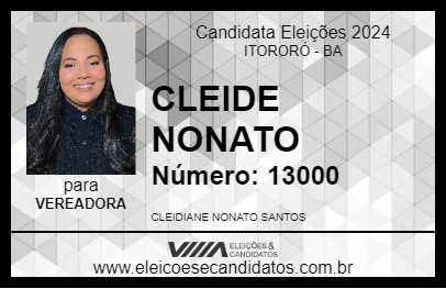 Candidato CLEIDE NONATO 2024 - ITORORÓ - Eleições