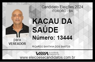 Candidato KACAU DA SAÚDE 2024 - ITORORÓ - Eleições