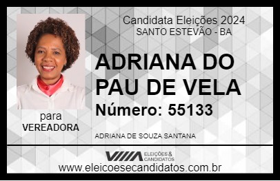 Candidato ADRIANA DO PAU DE VELA 2024 - SANTO ESTEVÃO - Eleições