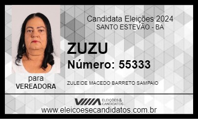 Candidato ZUZU 2024 - SANTO ESTEVÃO - Eleições